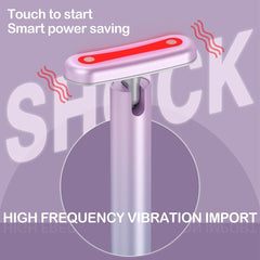 Product with text about smart power saving and high frequency vibration on a purple background